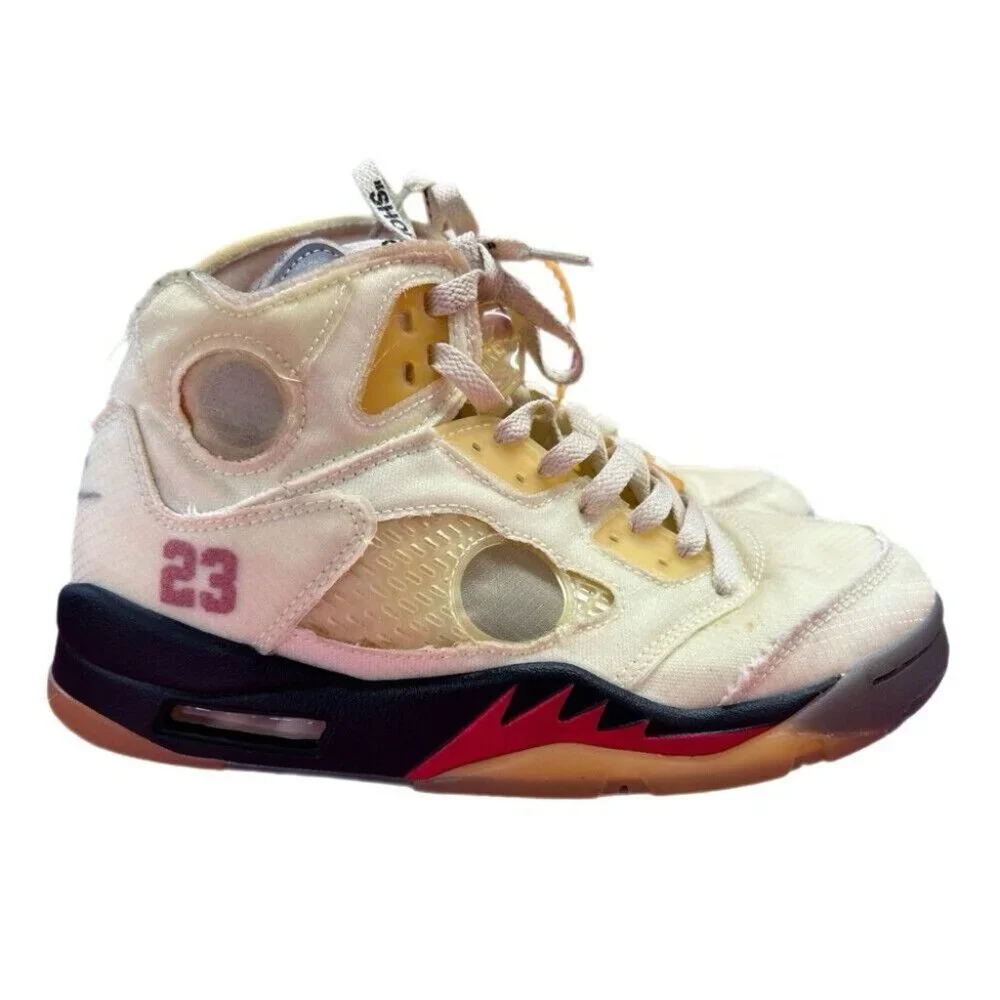 Nike Air Jordan 5 Retro Off-White Mid Sail Sneakers Shoes SIZE 7 DH8565-100
